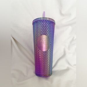 Starbucks Winter 2022 Purple Oil Slick Bling Studded Tumbler Cold Cup Venti 24oz